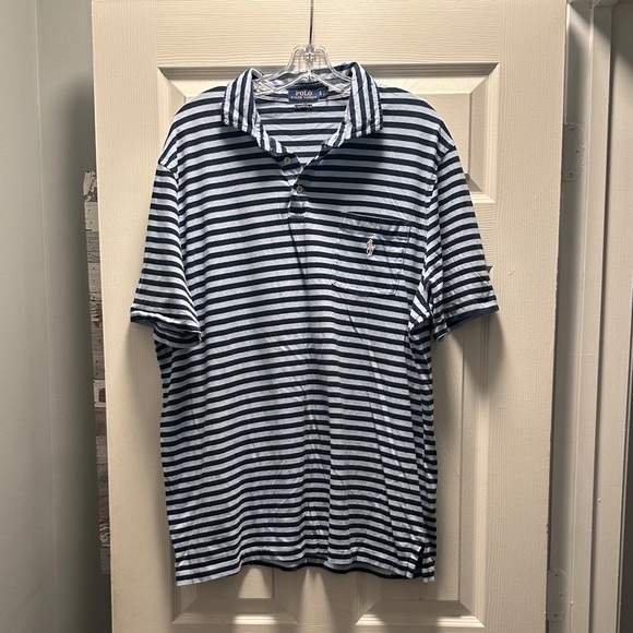 Polo by Ralph Lauren Navy and White Striped Shirt - Picture 1 of 4